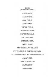 English worksheet: cats