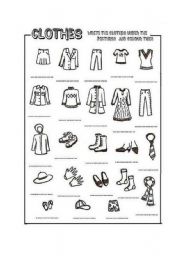 English Worksheet: clothes