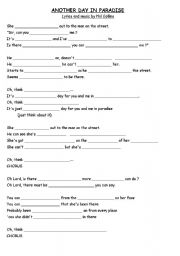 Song: Another Day in Paradise - ESL worksheet by mundico