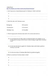 English worksheet: webquest on Christmas