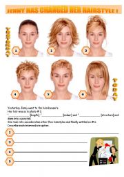 English Worksheet: JENNY HAS CHANGED HER HAIRSTYLE