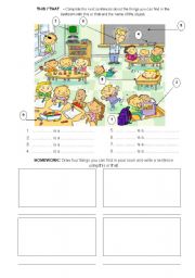 English Worksheet: This - That