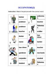 English Worksheet: Occupations