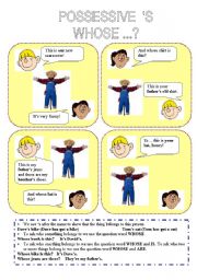 English Worksheet: Possessive case and possessive pronouns