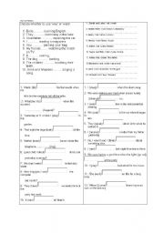 English Worksheet: Past simple & past continuous