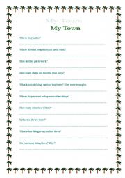 English worksheet: My town