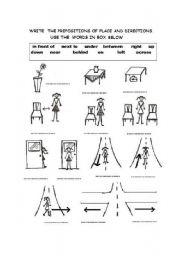 prepositions of place and direction