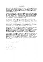English Worksheet: The simple past in the text Cinderella