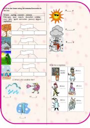 English Worksheet: A sheet about seasons,months,weather and occupations