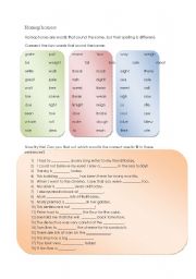 English Worksheet: Homophones