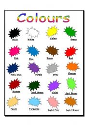 English Worksheet: Colours