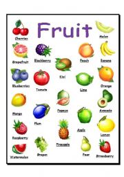 Fruits worksheets