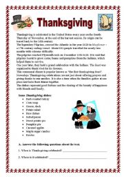 English Worksheet: Thanksgiving (06.01.09)