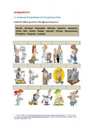 Worksheet B: A Humorous Presentation of Occupations/Jobs