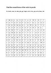 English Worksheet: lets find past form of the verbs