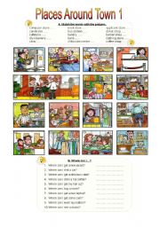 English Worksheet: Places Around Town 1