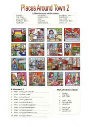 English Worksheet: Places Around Town 2