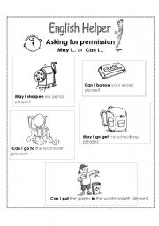 English Worksheet: Asking for permission Helper