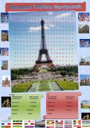 English Worksheet: EUROPEAN CAPITALS