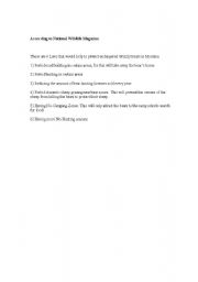 English Worksheet: 6 Laws that would help to protect and endangered animal