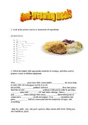 English Worksheet: food- preparing meals