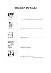 English Worksheet: Rooms in the house