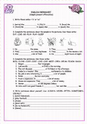 English Worksheet: Simple present practice