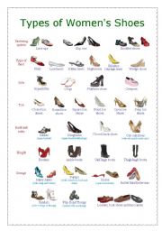 English Worksheet: Womens shoes