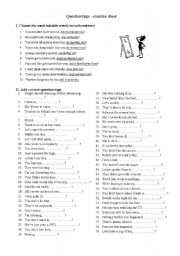 English Worksheet: Question Tags - exercises