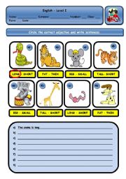 English Worksheet: OPPOSITES