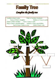 English Worksheet: Family Tree part 1