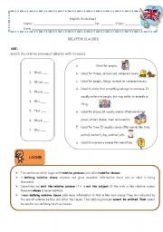 English Worksheet: Relative Clauses