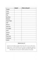 English worksheet: Occupations Quiz