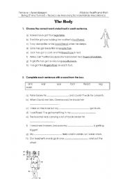 English worksheet: the body