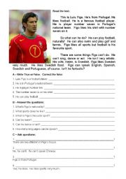 English Worksheet: Test about Lus Figo - 5th graders 