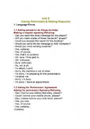 English Worksheet: request