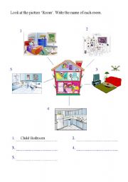 English Worksheet: rooms