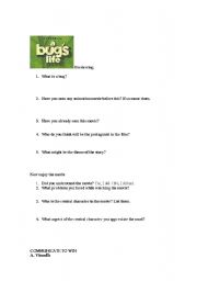 English Worksheet: A Bugs life