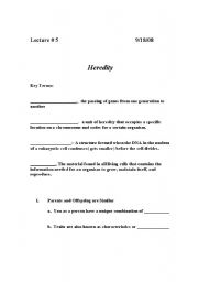 English Worksheet: Heredity 
