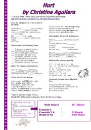 English Worksheet: Grammar Through Songs: Hurt + Conditional Type 2