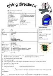 English Worksheet: giving directions 