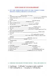 English Worksheet: MIXED TENSES