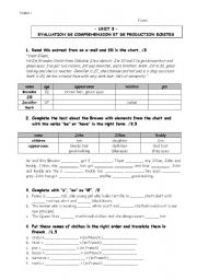 English Worksheet: Reading and writing test 
