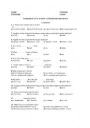 English Worksheet: 6th grade 3rd written exam