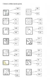 English worksheet: sillabe