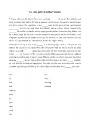 English Worksheet: US chilg guilty of mothers murder