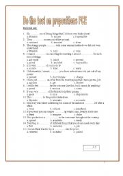 English Worksheet: Prepositions after verbs and adjectives