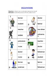 English Worksheet: Occupations
