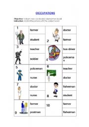 English worksheet: Occupations