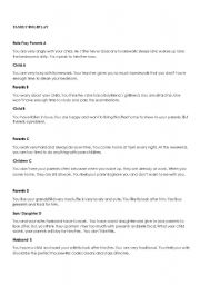 English Worksheet: Family Roleplay SItuations